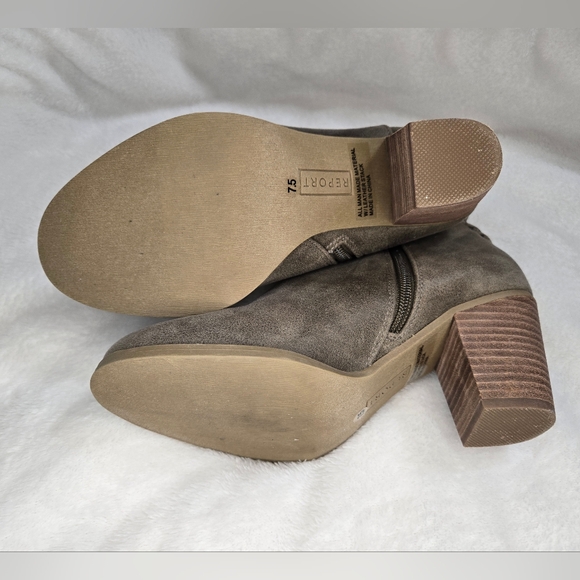 Report Ankle Boots booties heels suade leather NWOT taupe - Picture 6 of 7